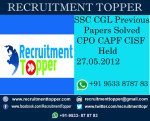 SSC CGL Previous Papers Solved CPO CAPF CISF Held 27.05.2012