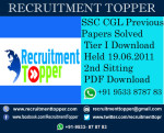 SSC CGL Previous Papers Solved Tier I Download Held 19.06.2011 2nd Sitting