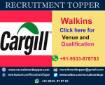 Cargill India Walkins For Experienced at Bangalore